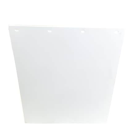 Globetech Mudflap, 24 In. X 30 In. X 3/8 White Anti-Spray Poly Plus 2430PHDW